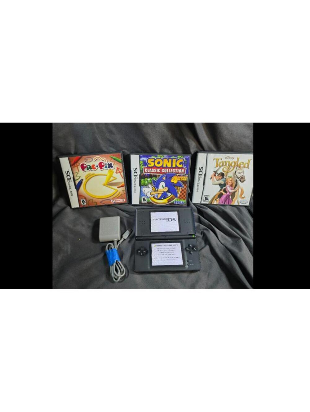 Nintendo DS Lite Cobalt Blue Handheld Console Working Charger Stylus And 3 Games